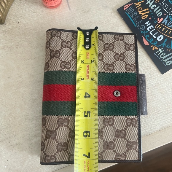 Authentic GUCCI Agenda Cover Sherry Line GG Canvas Leather. - Picture 7 of 9